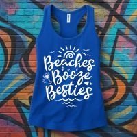 Beaches Booze Besties Summer Best Friend Vacation Gift Women's Tank Top thumb 3