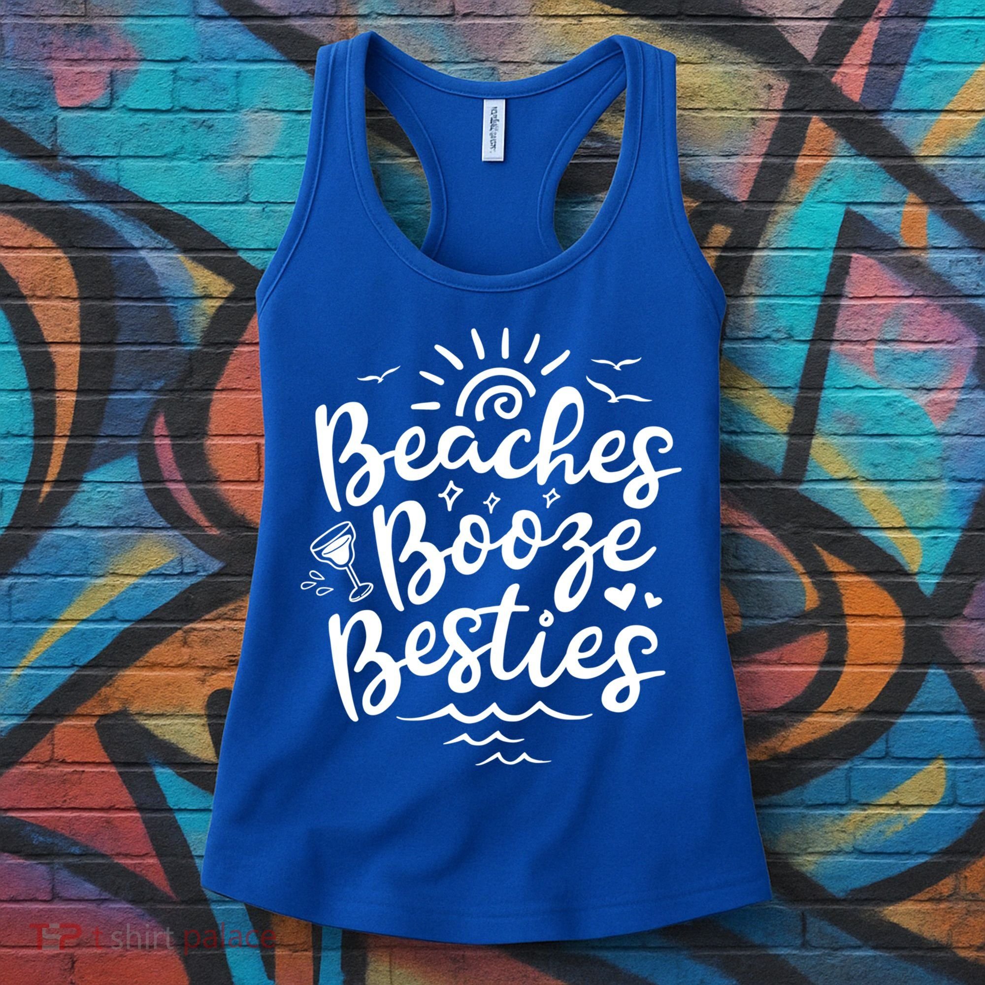 Beaches Booze Besties Summer Best Friend Vacation Gift Women's Tank Top
