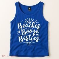 Beaches Booze Besties Summer Best Friend Vacation Gift Tank Top thumb 2