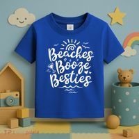 Beaches Booze Besties Summer Best Friend Vacation Gift Toddler T-Shirt thumb 3