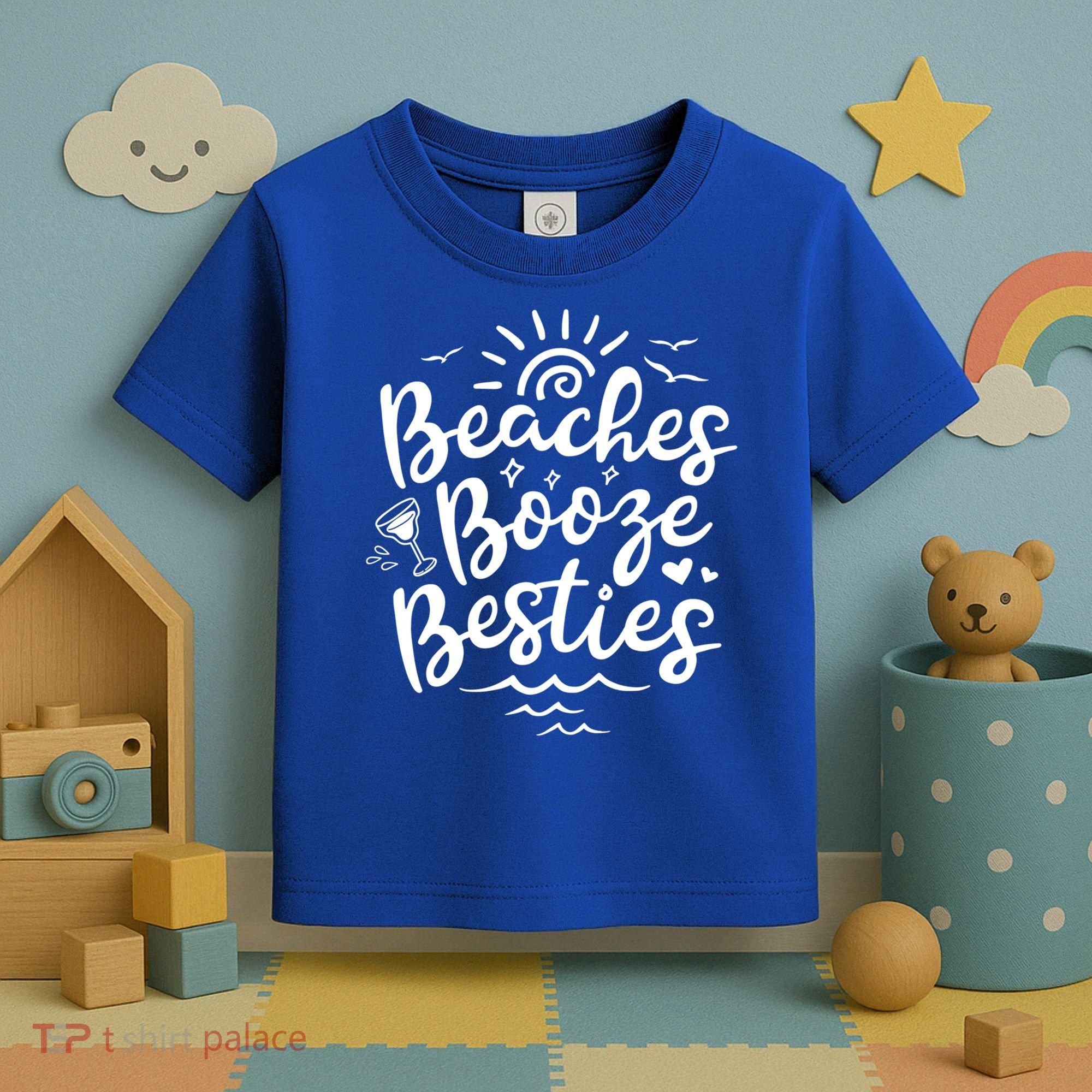 Beaches Booze Besties Summer Best Friend Vacation Gift Toddler T-Shirt