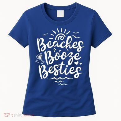 Beaches Booze Besties Summer Best Friend Vacation Gift Women's T-Shirt
