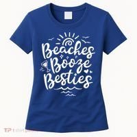 Beaches Booze Besties Summer Best Friend Vacation Gift Women's T-Shirt thumb 0