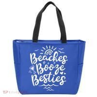 Beaches Booze Besties Summer Best Friend Vacation Gift Tote Bag thumb 0