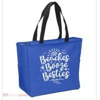 Beaches Booze Besties Summer Best Friend Vacation Gift Tote Bag thumb 2