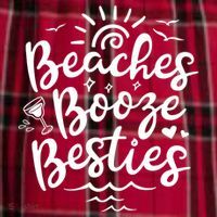Beaches Booze Besties Summer Best Friend Vacation Gift Men's Flannel Plaid Pajama Pants thumb 2