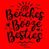 Beaches Booze Besties Summer Best Friend Vacation Gift Santa Hat thumb 1