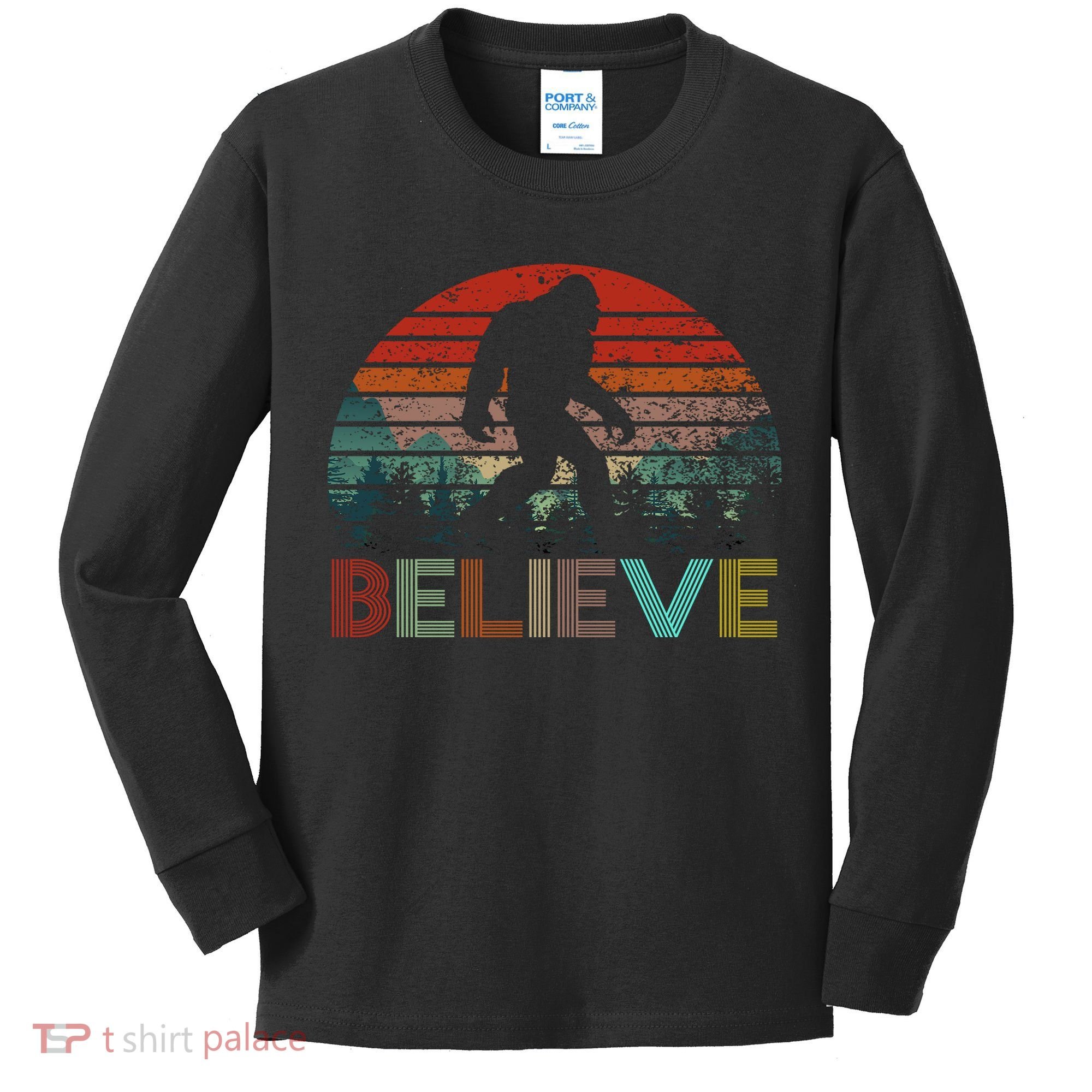 Believe Bigfoot Kids Long Sleeve Shirt