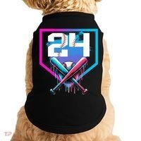 Baseball Birthday Boy Drip 24th Player 24 Years Old Boy  Doggie Tank thumb 0