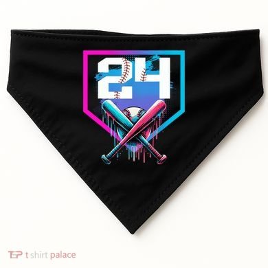 Baseball Birthday Boy Drip 24th Player 24 Years Old Boy  USA-Made Doggie Bandana
