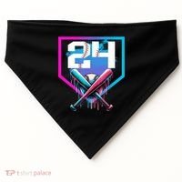Baseball Birthday Boy Drip 24th Player 24 Years Old Boy  USA-Made Doggie Bandana thumb 0