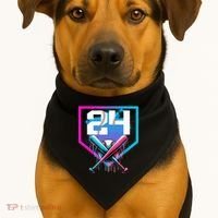 Baseball Birthday Boy Drip 24th Player 24 Years Old Boy  USA-Made Doggie Bandana thumb 1