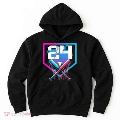 Baseball Birthday Boy Drip 24th Player 24 Years Old Boy  Hoodie