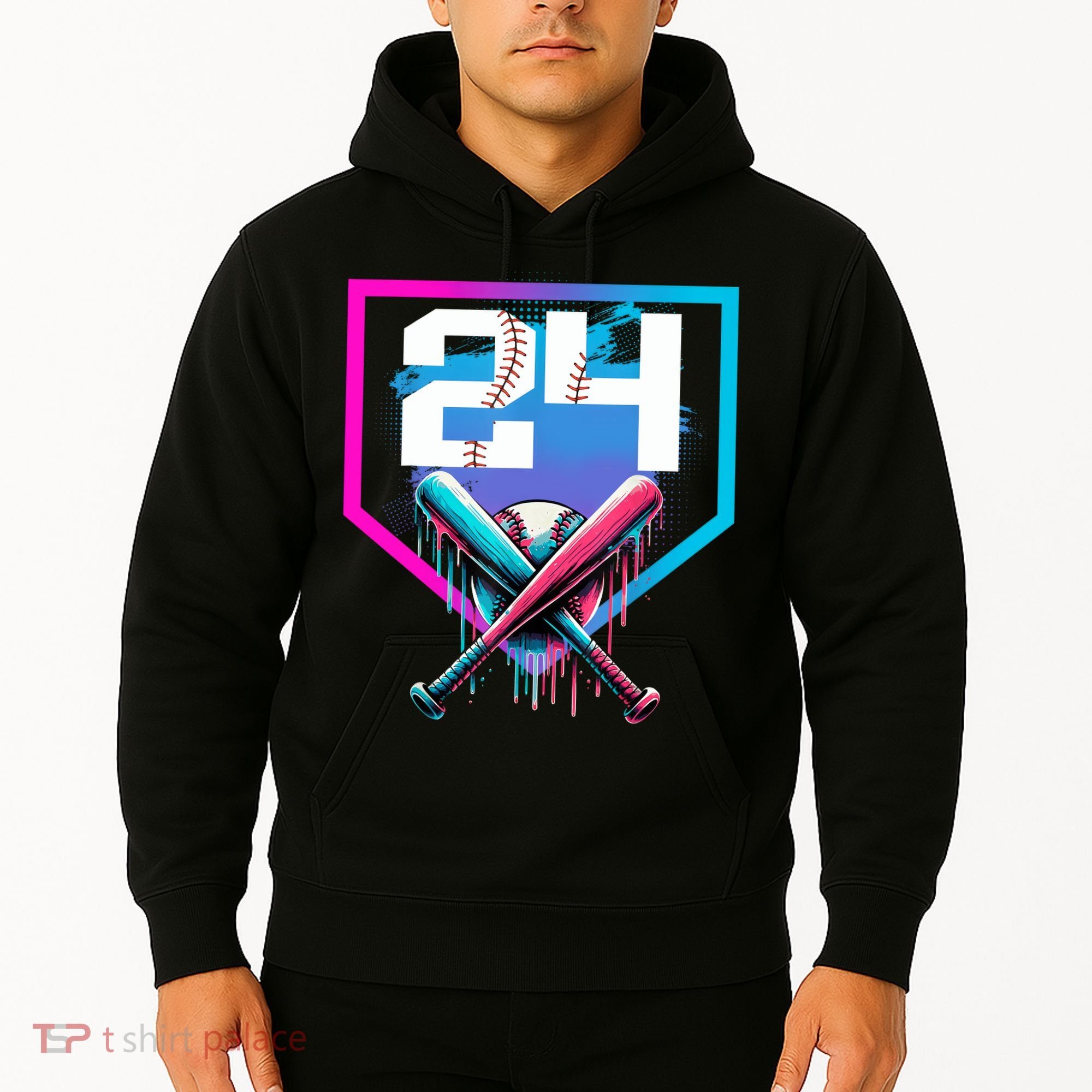 Baseball Birthday Boy Drip 24th Player 24 Years Old Boy  Hoodie
