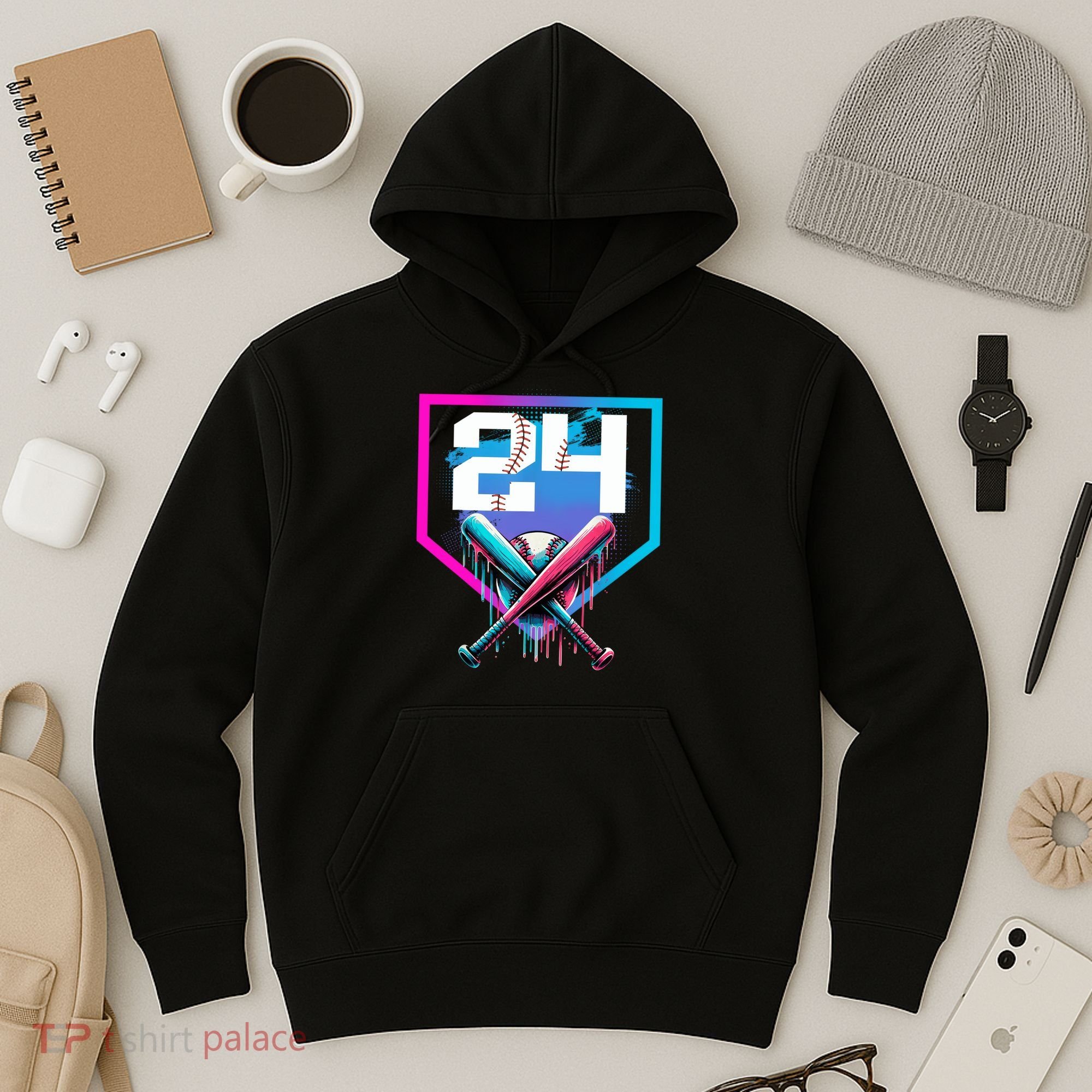 Baseball Birthday Boy Drip 24th Player 24 Years Old Boy  Hoodie