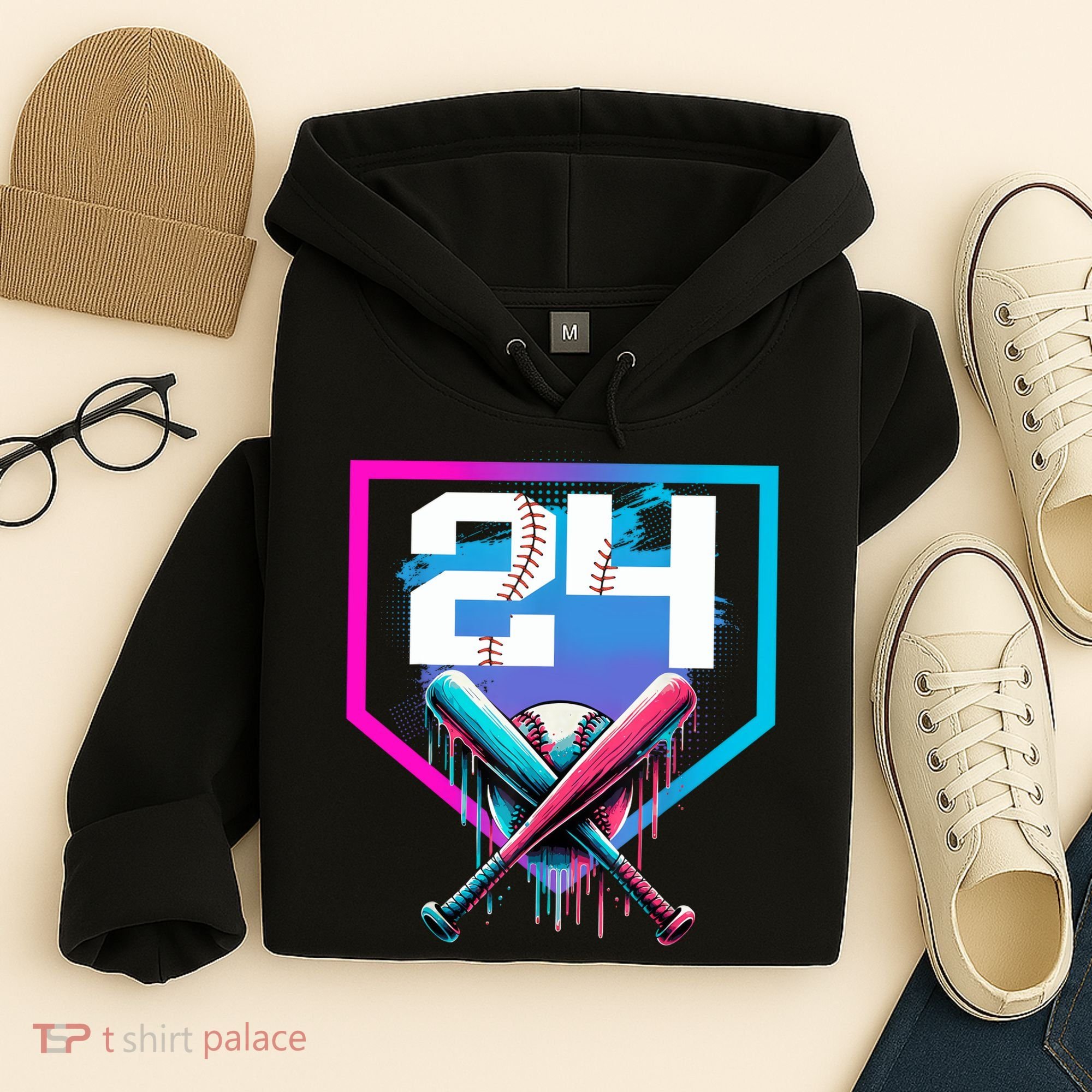 Baseball Birthday Boy Drip 24th Player 24 Years Old Boy  Hoodie