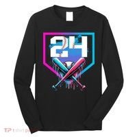 Baseball Birthday Boy Drip 24th Player 24 Years Old Boy  Long Sleeve Shirt thumb 0