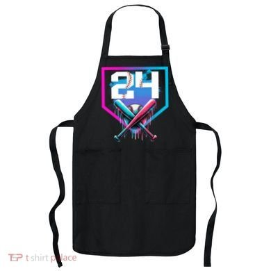 Baseball Birthday Boy Drip 24th Player 24 Years Old Boy  Apron