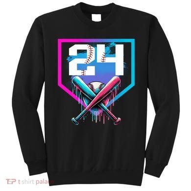 Baseball Birthday Boy Drip 24th Player 24 Years Old Boy  Sweatshirt