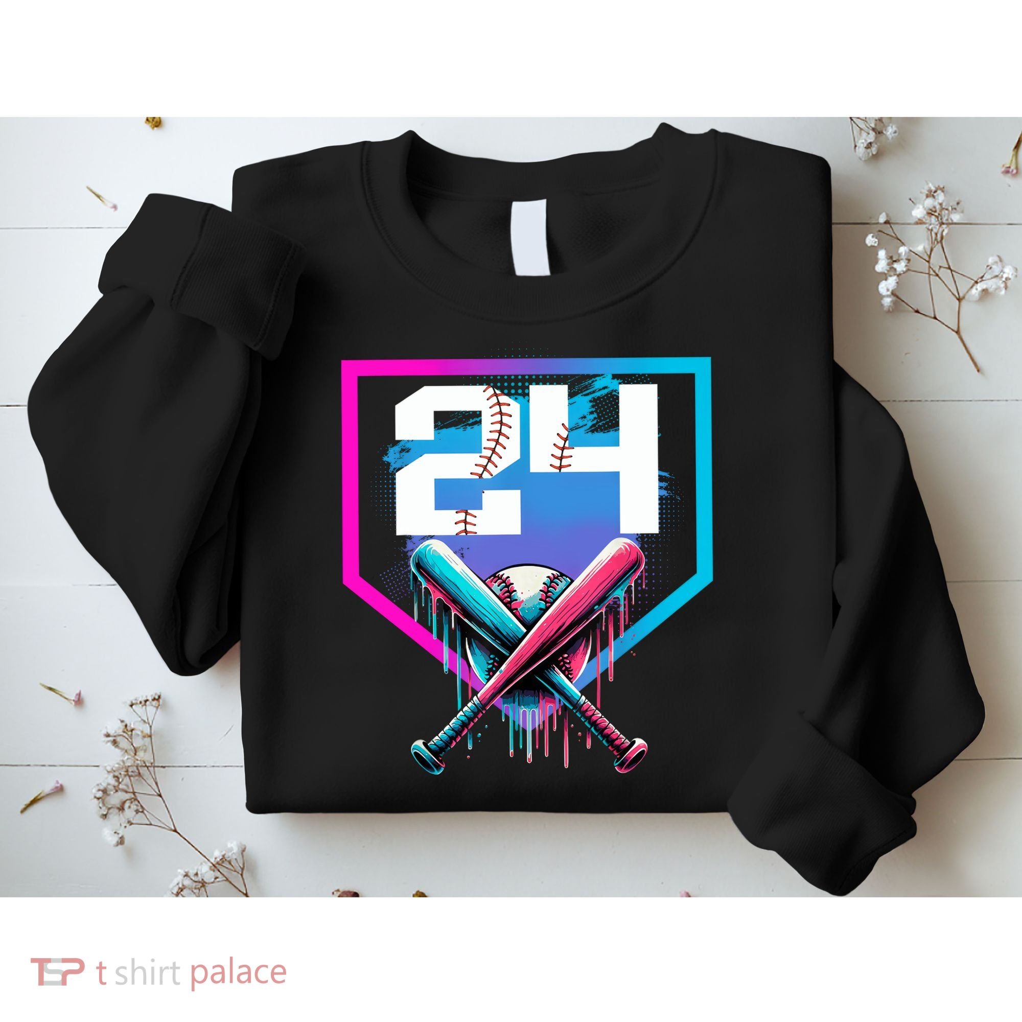 Baseball Birthday Boy Drip 24th Player 24 Years Old Boy  Sweatshirt