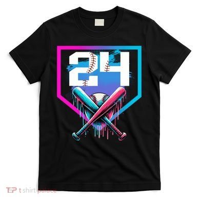 Baseball Birthday Boy Drip 24th Player 24 Years Old Boy  T-Shirt
