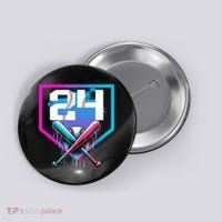 Baseball Birthday Boy Drip 24th Player 24 Years Old Boy  Button thumb 0