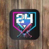Baseball Birthday Boy Drip 24th Player 24 Years Old Boy  Coaster thumb 0