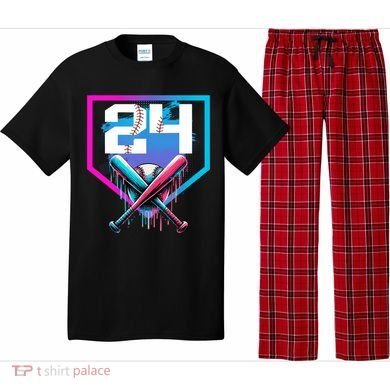 Baseball Birthday Boy Drip 24th Player 24 Years Old Boy  Pajama Set