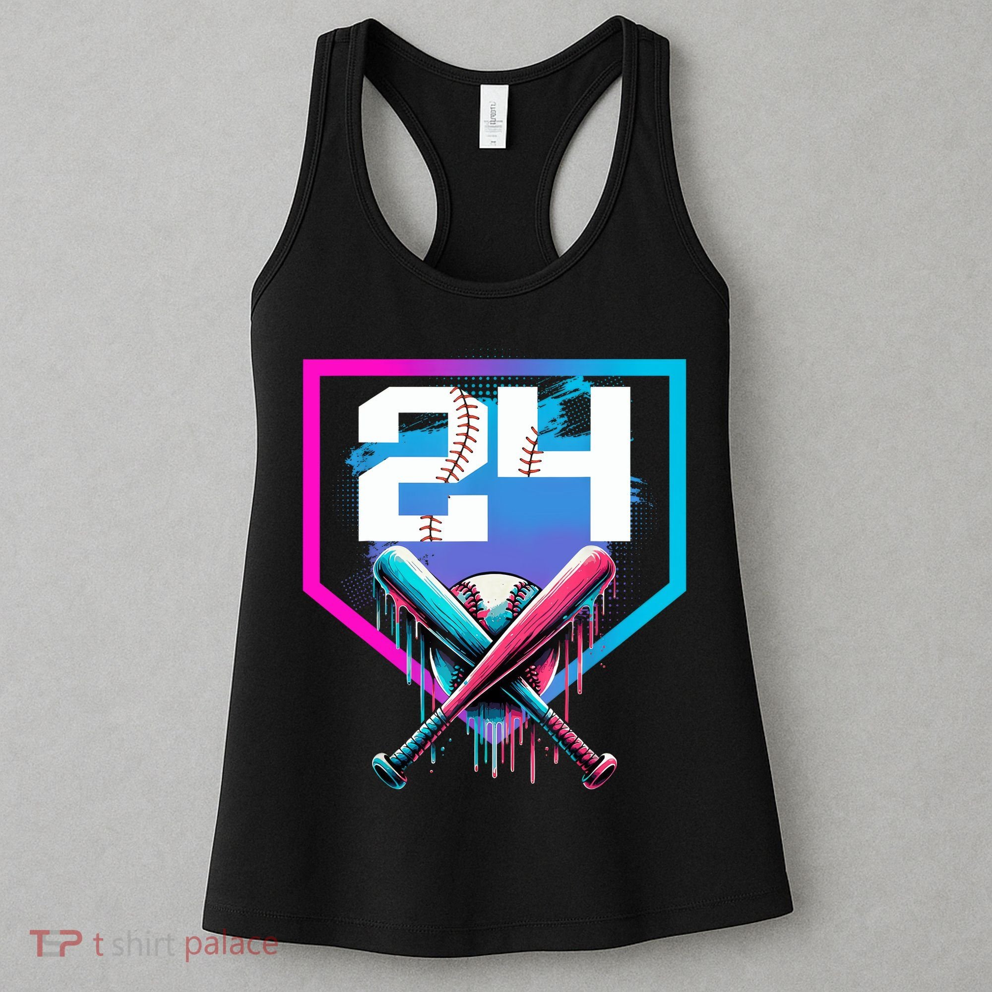 Baseball Birthday Boy Drip 24th Player 24 Years Old Boy  Women's Tank Top