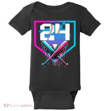 Baseball Birthday Boy Drip 24th Player 24 Years Old Boy  Baby Bodysuit