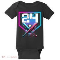 Baseball Birthday Boy Drip 24th Player 24 Years Old Boy  Baby Bodysuit thumb 0