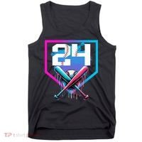 Baseball Birthday Boy Drip 24th Player 24 Years Old Boy  Tank Top thumb 0