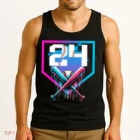 Baseball Birthday Boy Drip 24th Player 24 Years Old Boy  Tank Top thumb 3