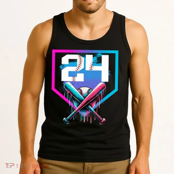 Baseball Birthday Boy Drip 24th Player 24 Years Old Boy  Tank Top