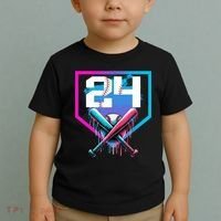 Baseball Birthday Boy Drip 24th Player 24 Years Old Boy  Toddler T-Shirt thumb 2