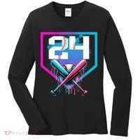 Baseball Birthday Boy Drip 24th Player 24 Years Old Boy  Women's Long Sleeve Shirt thumb 0