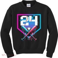 Baseball Birthday Boy Drip 24th Player 24 Years Old Boy  Kids Sweatshirt thumb 0
