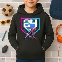 Baseball Birthday Boy Drip 24th Player 24 Years Old Boy  Kids Hoodie thumb 2