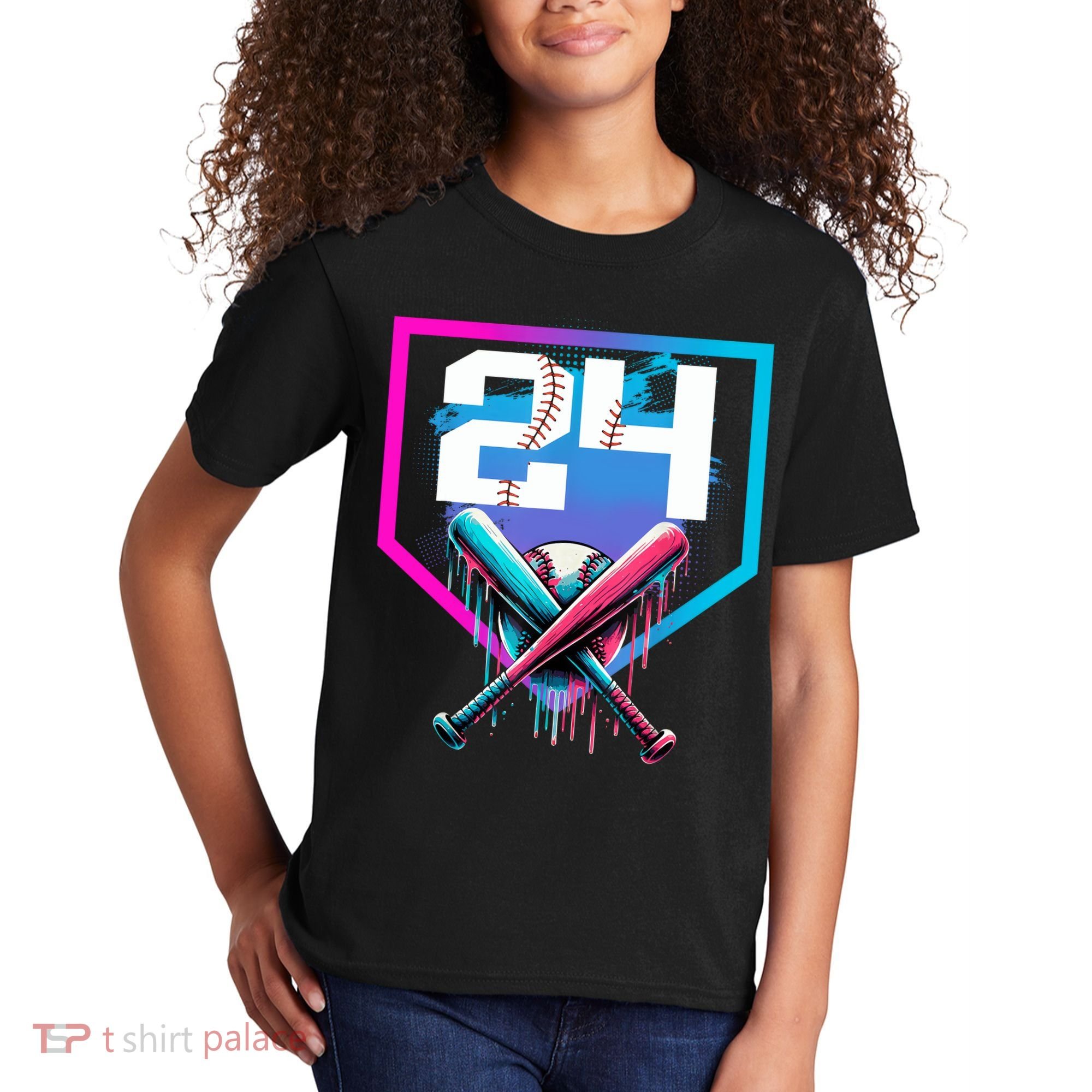Baseball Birthday Boy Drip 24th Player 24 Years Old Boy  Kids T-Shirt