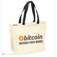 Bitcoin Bitcoin Because Fuck Banks Tote Bag thumb 2