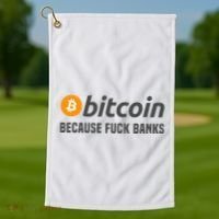 Bitcoin Bitcoin Because Fuck Banks Golf Towel thumb 1