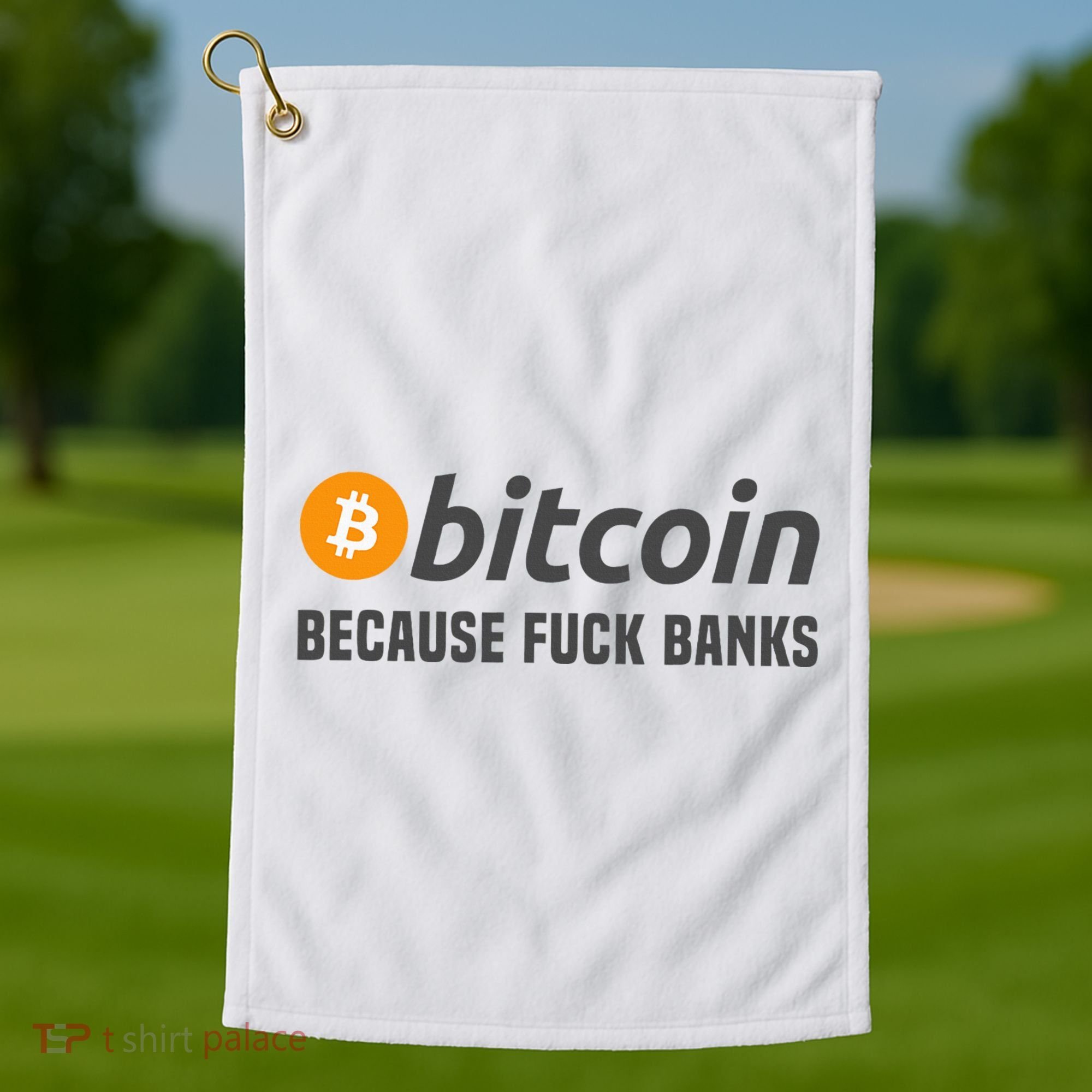 Bitcoin Bitcoin Because Fuck Banks Golf Towel