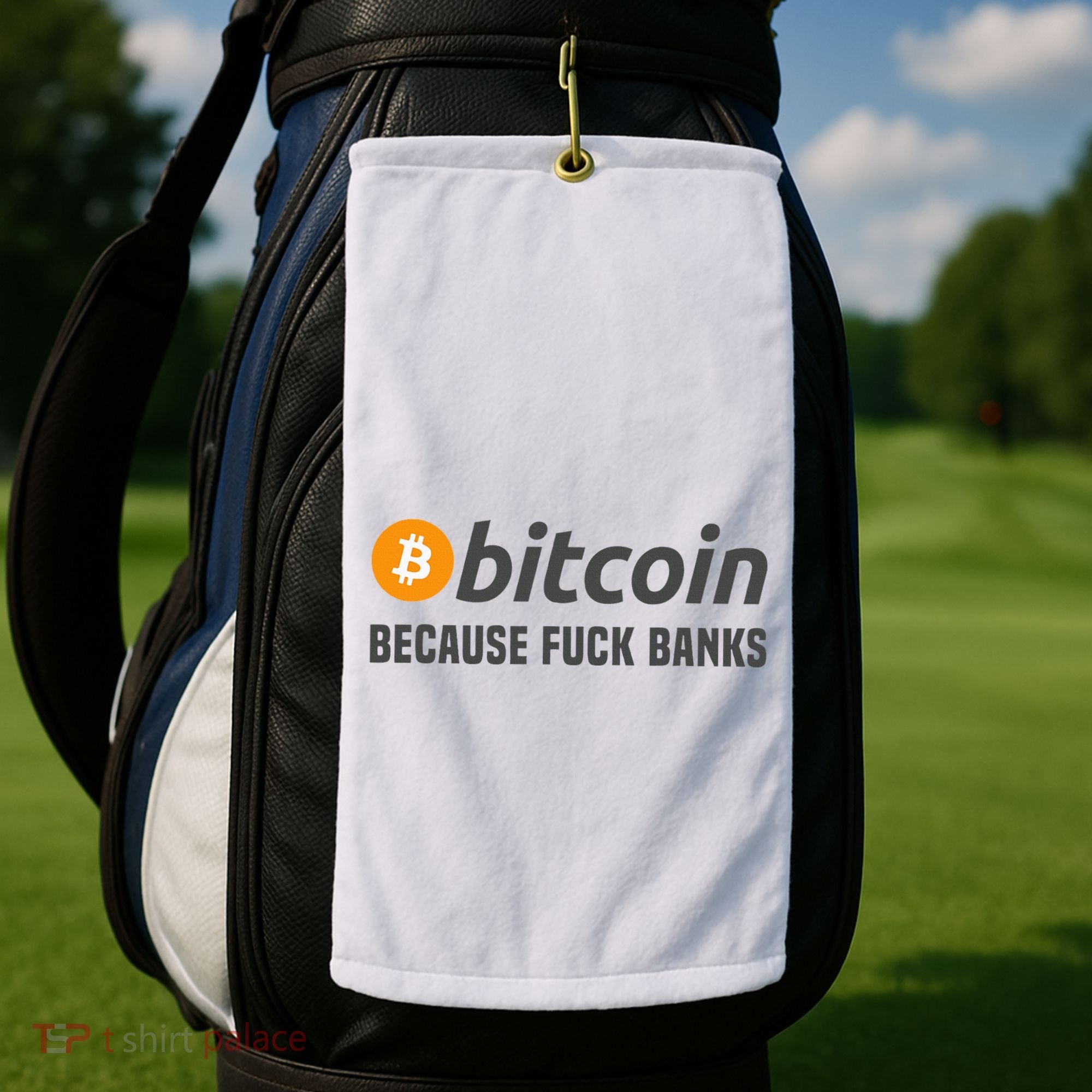 Bitcoin Bitcoin Because Fuck Banks Golf Towel