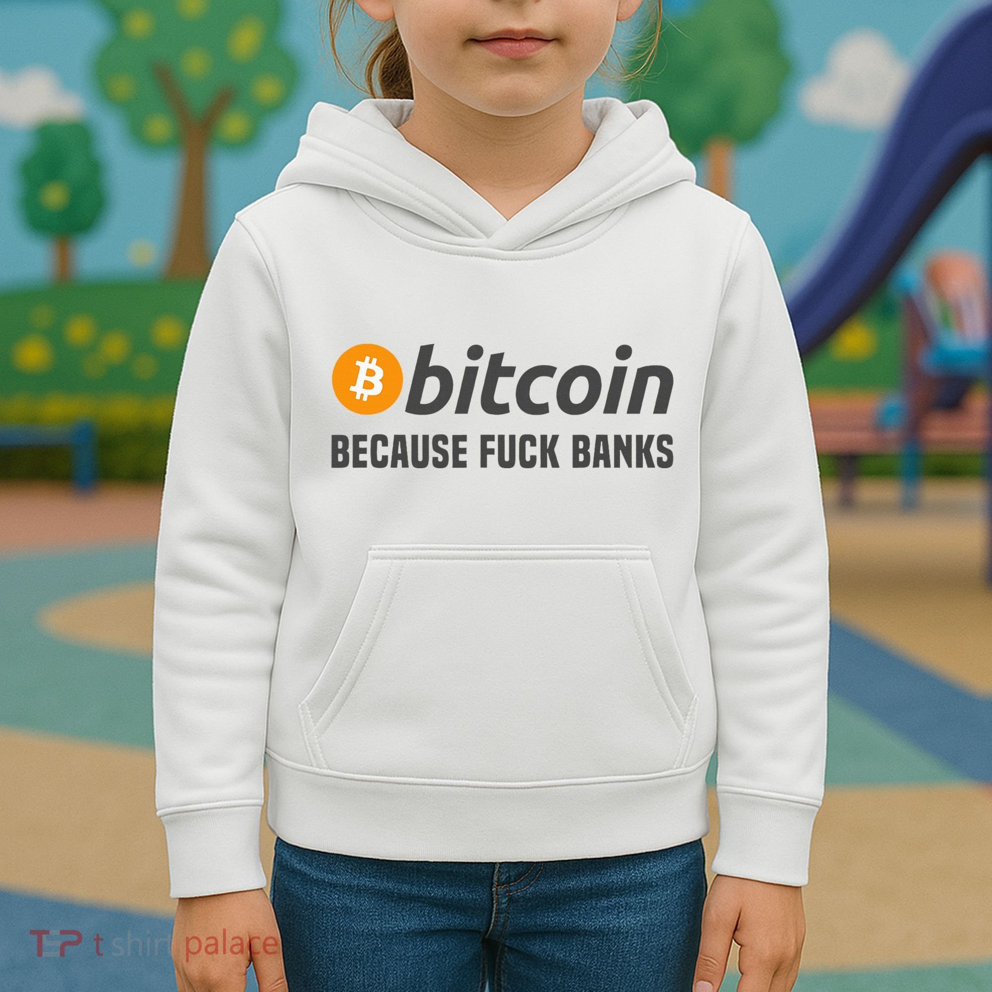 Bitcoin Bitcoin Because Fuck Banks Kids Hoodie