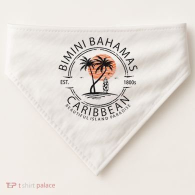 Bimini Beach Bahamas Vacation Caribbean Tropical Summer USA-Made Doggie Bandana