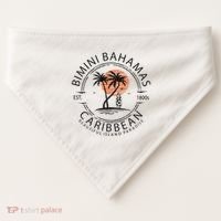 Bimini Beach Bahamas Vacation Caribbean Tropical Summer USA-Made Doggie Bandana thumb 0