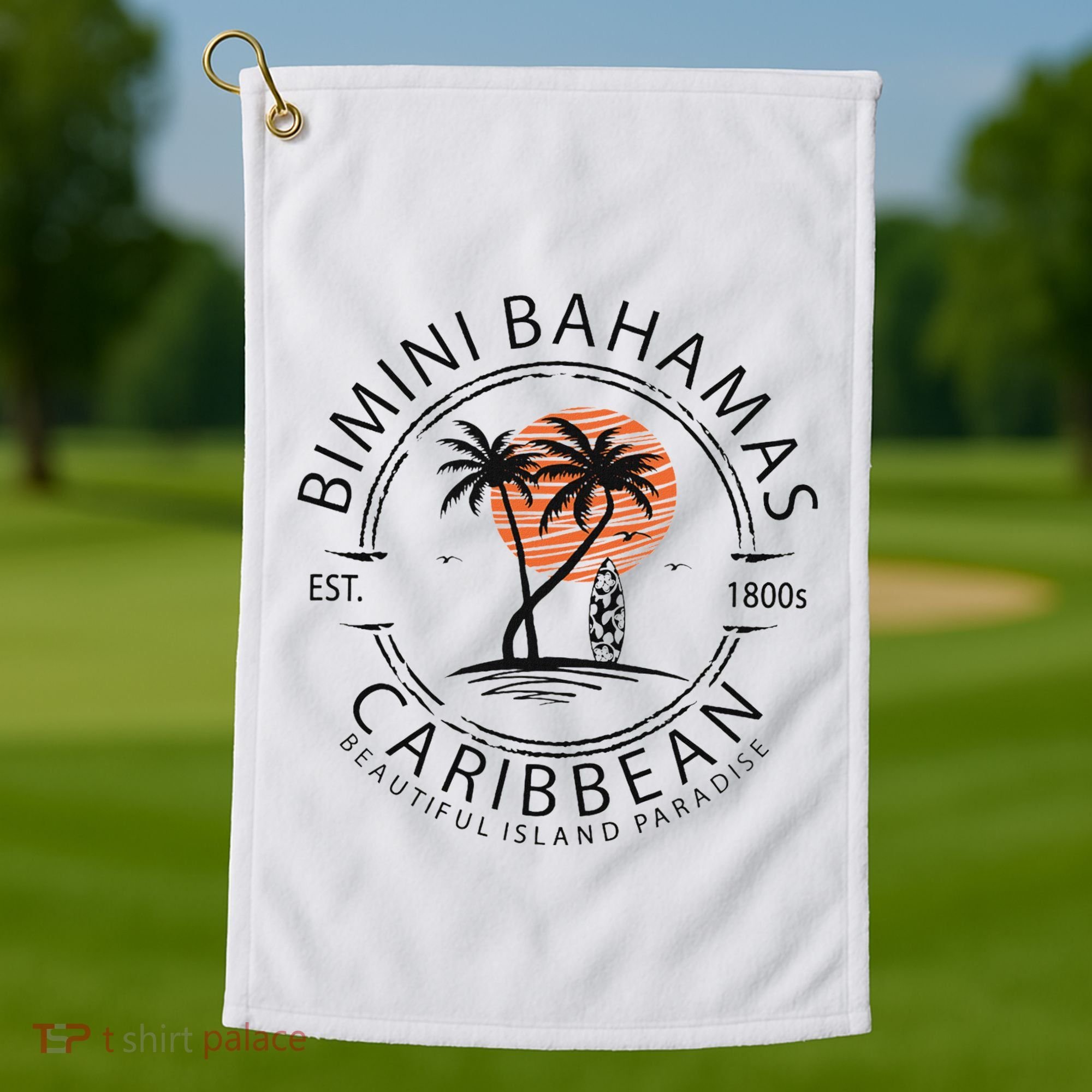 Bimini Beach Bahamas Vacation Caribbean Tropical Summer Golf Towel