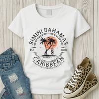 Bimini Beach Bahamas Vacation Caribbean Tropical Summer Women's T-Shirt thumb 3