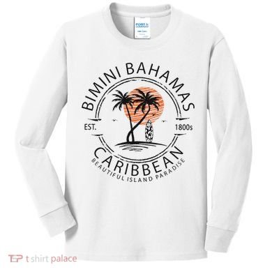 Bimini Beach Bahamas Vacation Caribbean Tropical Summer Kids Long Sleeve Shirt