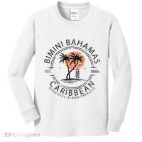 Bimini Beach Bahamas Vacation Caribbean Tropical Summer Kids Long Sleeve Shirt thumb 0